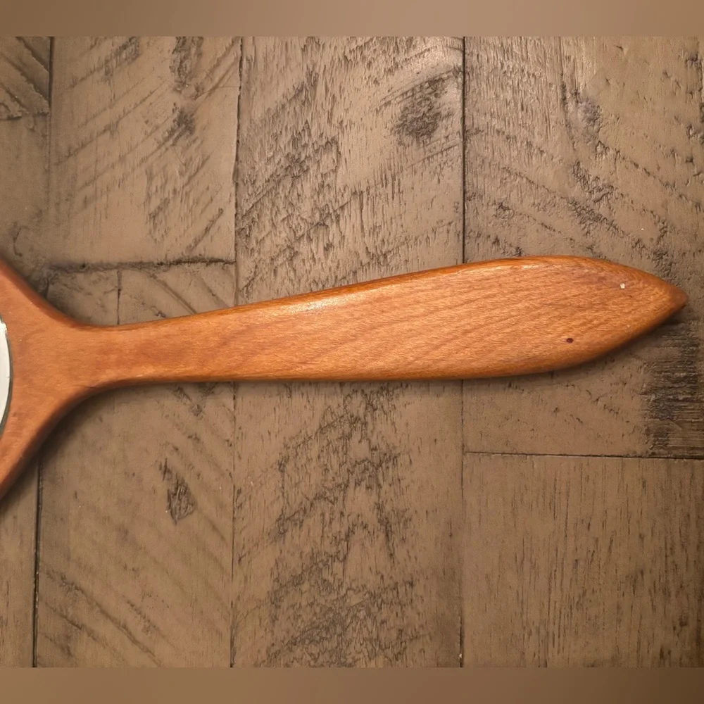 Vintage Wooden Hand Mirror